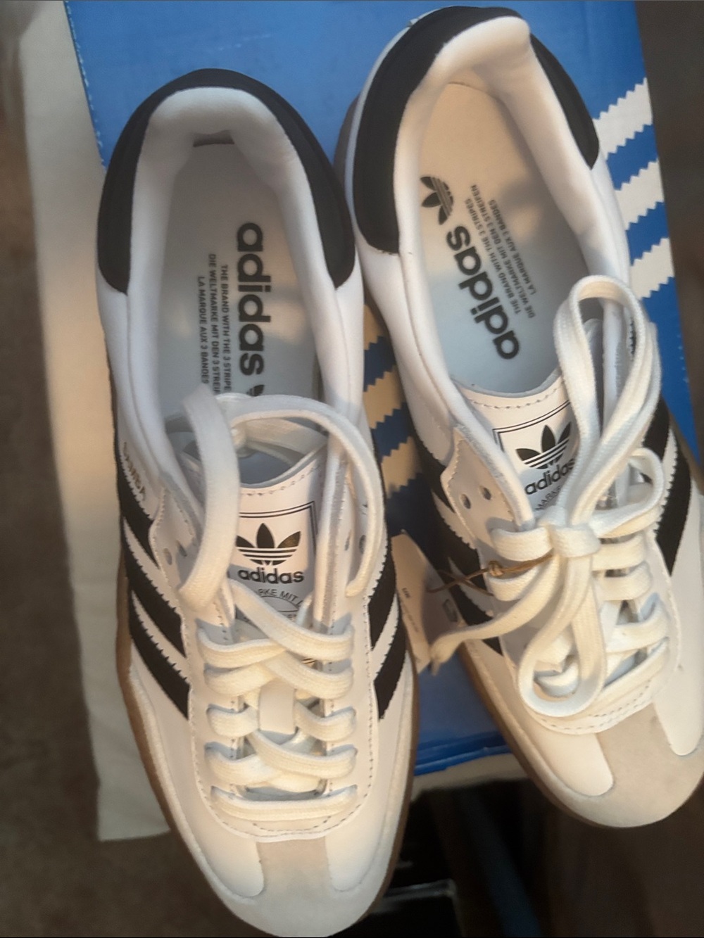 adidas Samba White Black Gum Classic Athletic Shoes - Picture 4 of 6